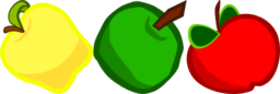 Three Cartoony Apples