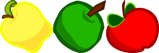 Three Cartoony Apples