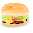 download Cheeseburger clipart image with 0 hue color