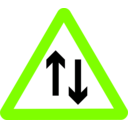 download Roadsign Two Way Ahead clipart image with 90 hue color