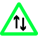 download Roadsign Two Way Ahead clipart image with 135 hue color
