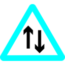 download Roadsign Two Way Ahead clipart image with 180 hue color