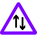 download Roadsign Two Way Ahead clipart image with 270 hue color