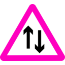 download Roadsign Two Way Ahead clipart image with 315 hue color