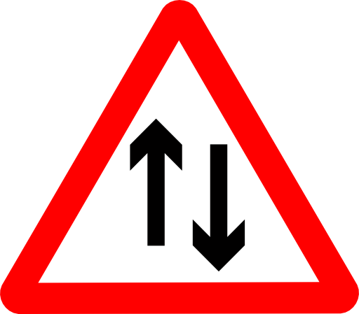Roadsign Two Way Ahead