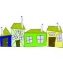 download Crazy Houses clipart image with 45 hue color