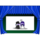 download Cinema 4 The Stage clipart image with 225 hue color