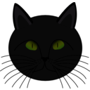 download Black Cat Face clipart image with 45 hue color