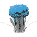 download Explosion clipart image with 180 hue color