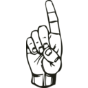 download Sign Language D Finger Pointing clipart image with 45 hue color