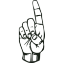 download Sign Language D Finger Pointing clipart image with 90 hue color
