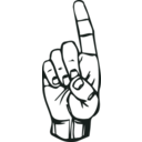download Sign Language D Finger Pointing clipart image with 135 hue color