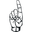 download Sign Language D Finger Pointing clipart image with 180 hue color