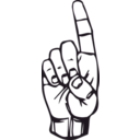 download Sign Language D Finger Pointing clipart image with 270 hue color