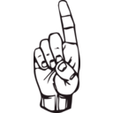 download Sign Language D Finger Pointing clipart image with 315 hue color