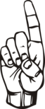 Sign Language D Finger Pointing