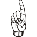 download Sign Language D Finger Pointing clipart image with 0 hue color