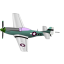 download P51 Mustang clipart image with 90 hue color
