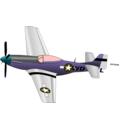 download P51 Mustang clipart image with 180 hue color