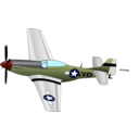 download P51 Mustang clipart image with 0 hue color