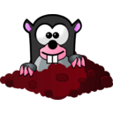 download Cartoon Mole clipart image with 315 hue color