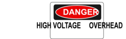 Danger High Voltage Overhead