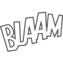 download Blaam Outlined clipart image with 0 hue color