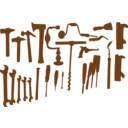download Tools On The Wall clipart image with 180 hue color