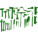 download Tools On The Wall clipart image with 270 hue color