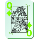 download Guyenne Deck Queen Of Diamonds clipart image with 90 hue color