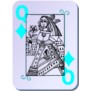 download Guyenne Deck Queen Of Diamonds clipart image with 180 hue color