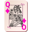 download Guyenne Deck Queen Of Diamonds clipart image with 315 hue color