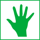 download Eco Green Hand Icon clipart image with 45 hue color