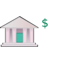 download Bank Building Dollar Sign clipart image with 135 hue color