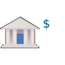 download Bank Building Dollar Sign clipart image with 180 hue color