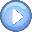 download Blue Play Button Pressed Down clipart image with 0 hue color
