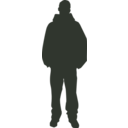 download Person Outline 2 clipart image with 270 hue color