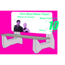 download Bus Bench With Ad clipart image with 270 hue color