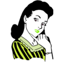 download Retro Woman 2 clipart image with 90 hue color