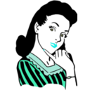 download Retro Woman 2 clipart image with 180 hue color