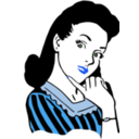 download Retro Woman 2 clipart image with 225 hue color