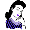download Retro Woman 2 clipart image with 270 hue color