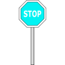 download Stop Sign clipart image with 180 hue color