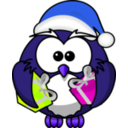 download Santa Owl clipart image with 225 hue color