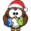 download Santa Owl clipart image with 0 hue color