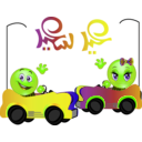 download Kids Playing Cars Smiley Emoticon clipart image with 45 hue color