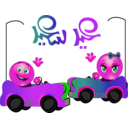 download Kids Playing Cars Smiley Emoticon clipart image with 270 hue color