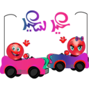 download Kids Playing Cars Smiley Emoticon clipart image with 315 hue color