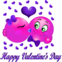download Happy Valentine Smiley Emoticon clipart image with 270 hue color