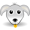download Funny Dog Face Grey Cartoon clipart image with 45 hue color
